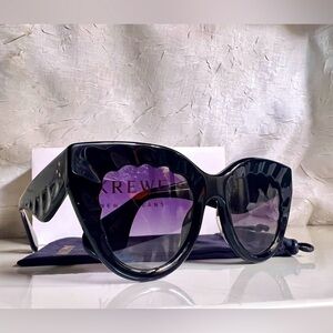 KREWE Sunglasses -
CHARLOTTE - Black + Black and Crystal